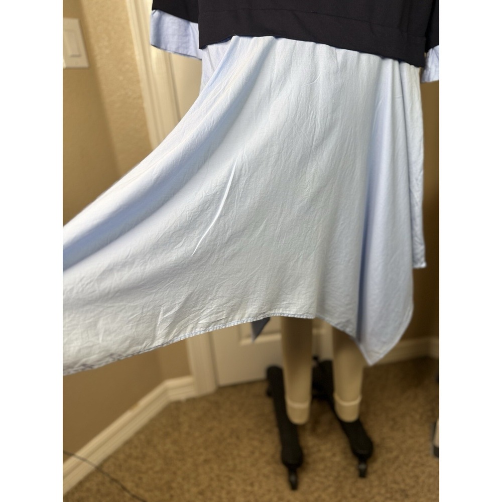 Zara Woman Women's Overlay Dress Twofer Navy Blue Size Small Flowy - Picture 3 of 8